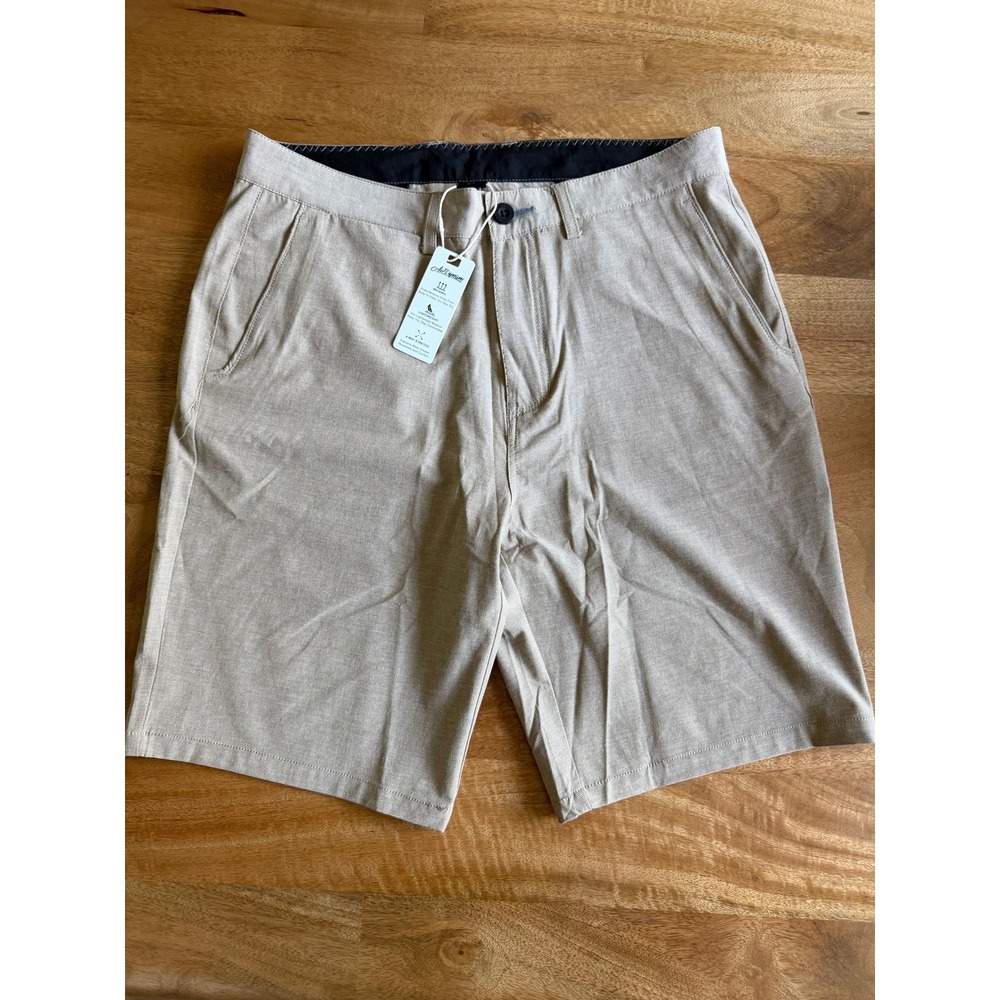 Mens Khaki Performance Shorts Stretch Wicking Size 30 Tan Golf Hiking AirDynamo - Picture 2 of 8
